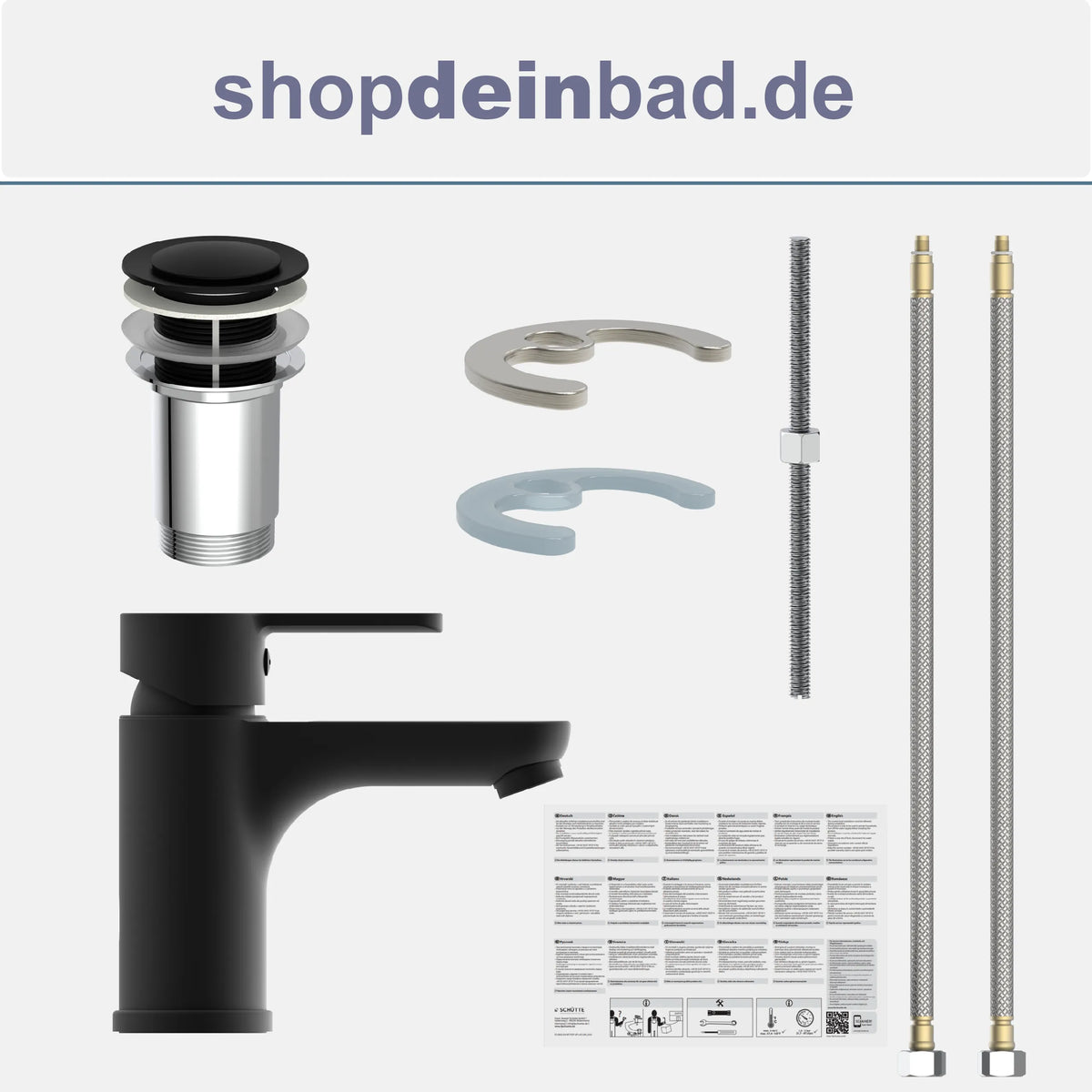 DENVER Waschtischarmatur, Schwarz matt