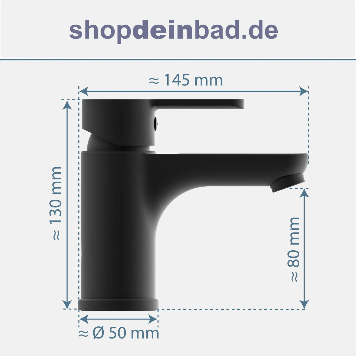 DENVER Waschtischarmatur, Schwarz matt
