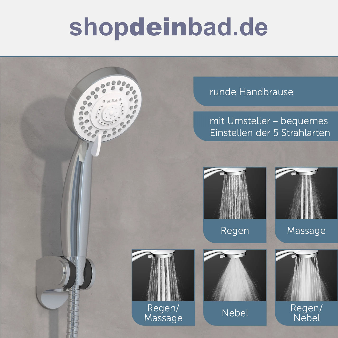 Glas-Duschpaneel, Weiß, mit Thermostat