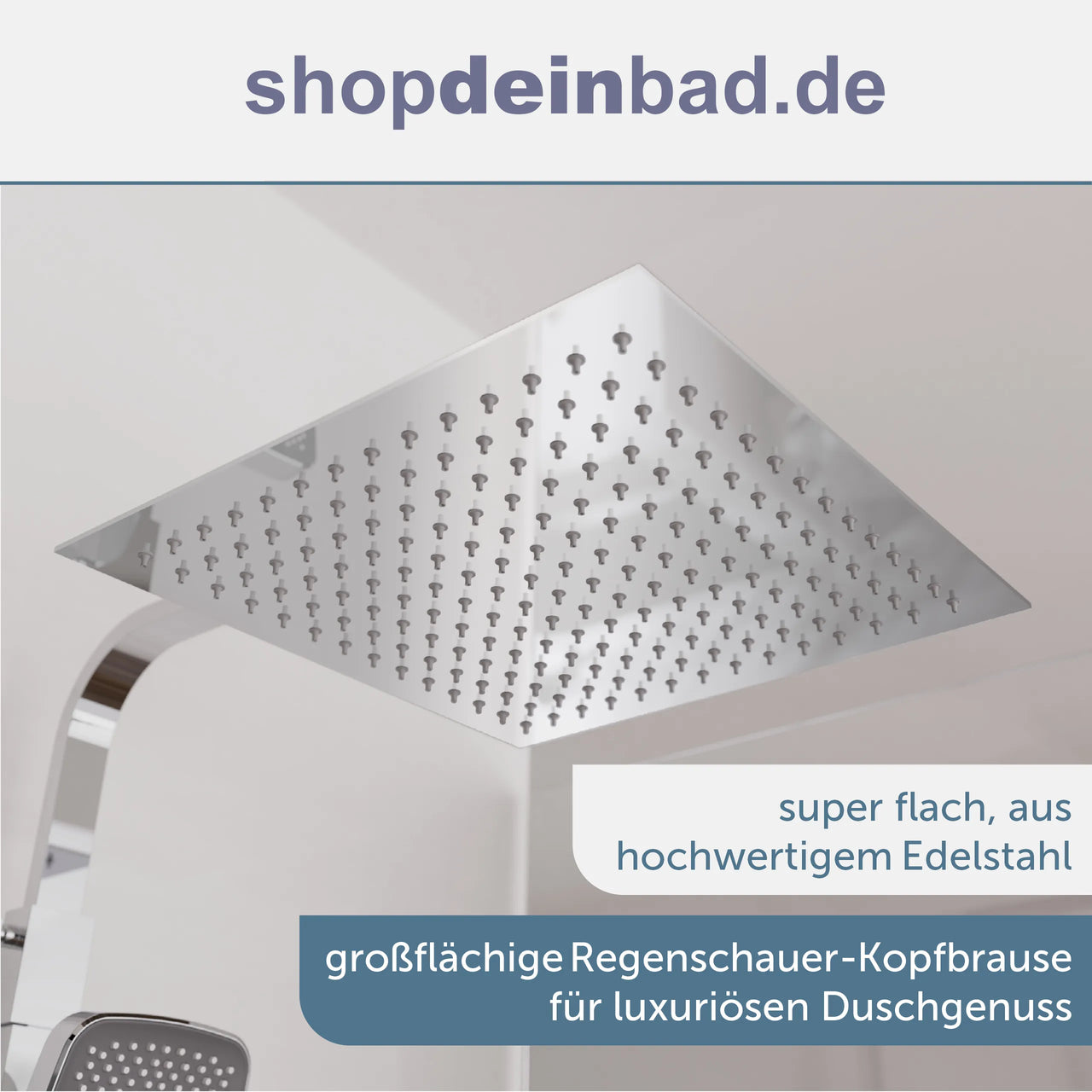 Kopfbrause-Set Ocean, Chrom/Anthrazit, mit Thermostatarmatur, mit Ablage