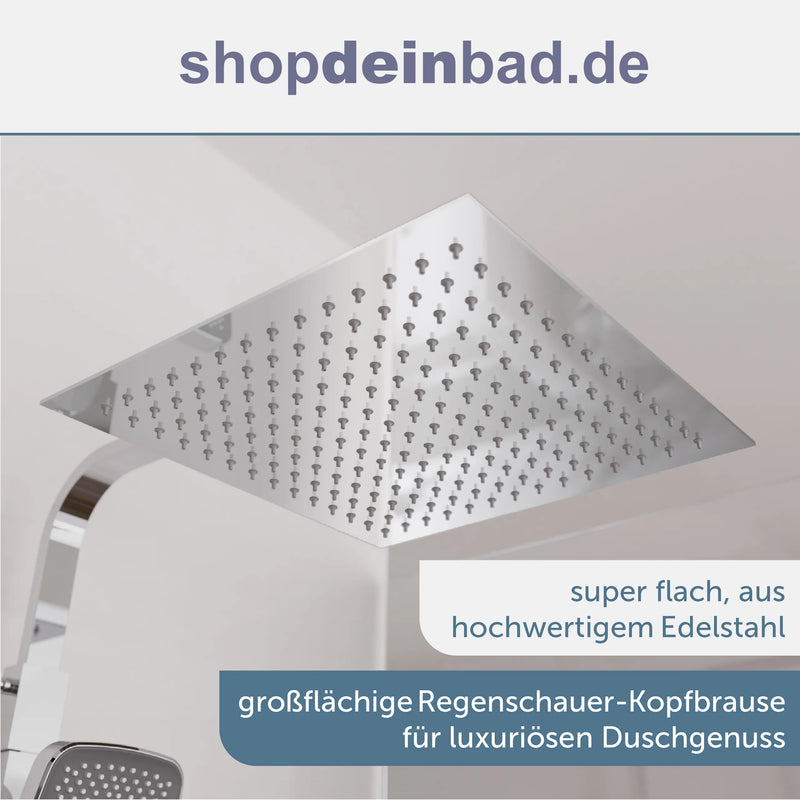 Kopfbrause-Set Ocean, Chrom/Anthrazit, mit Thermostatarmatur, mit Ablage