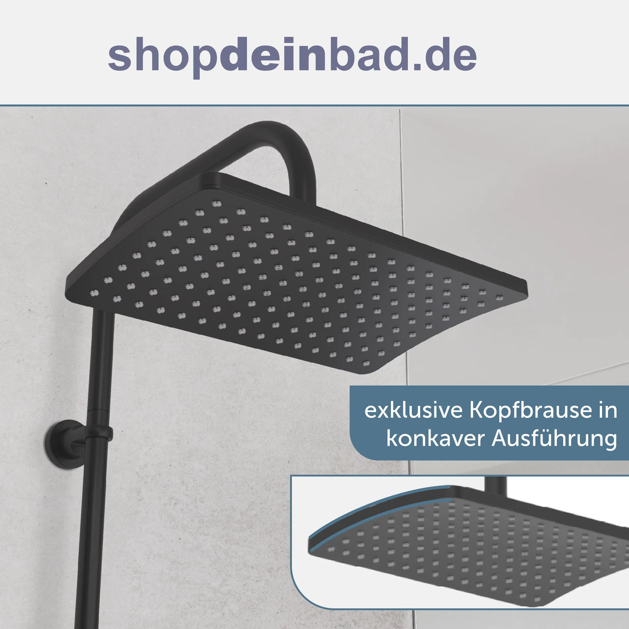 Kopfbrause-Set Mallorca, Schwarz matt