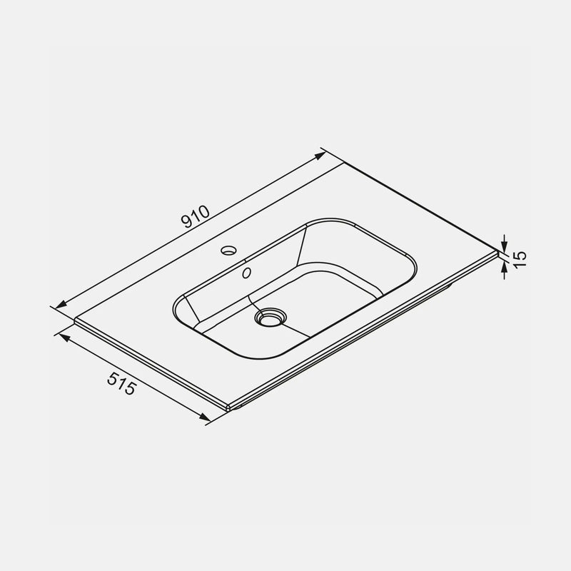 K5 Waschtisch inkl. Unterschrank | 91 cm, Grafit