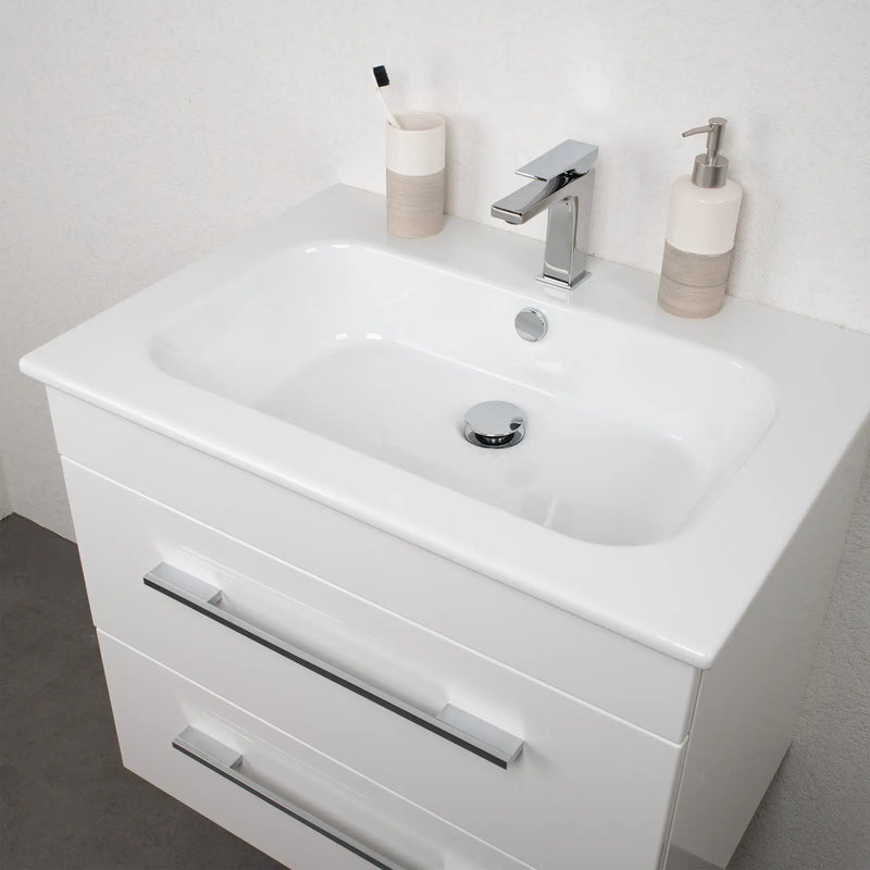 K5 Waschtisch inkl. Unterschrank | 71 cm, Weiß Hochglanz