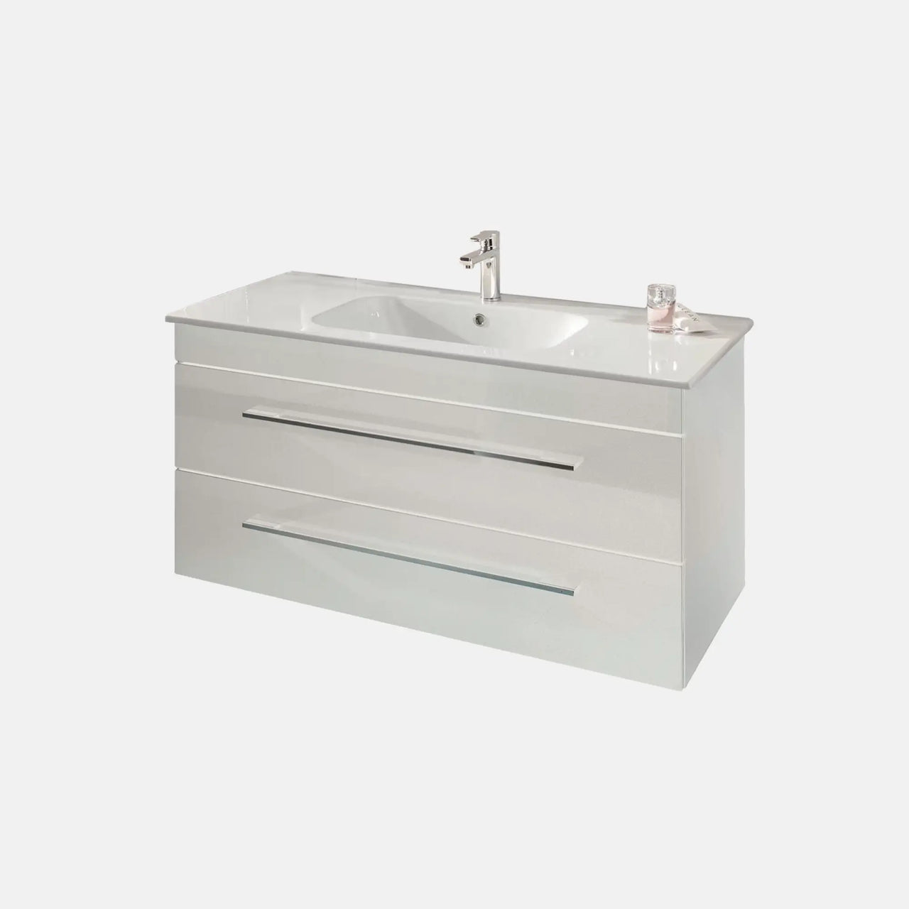 K5 Waschtisch inkl. Unterschrank | 121 cm, Weiß Hochglanz