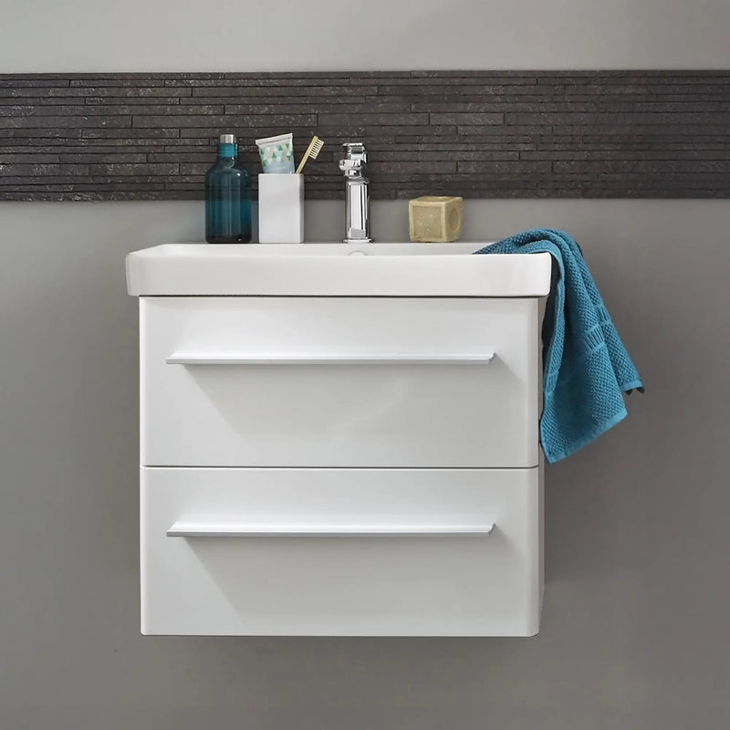 K8 Waschtisch inkl. Unterschrank | 60 cm, Weiß Hochglanz