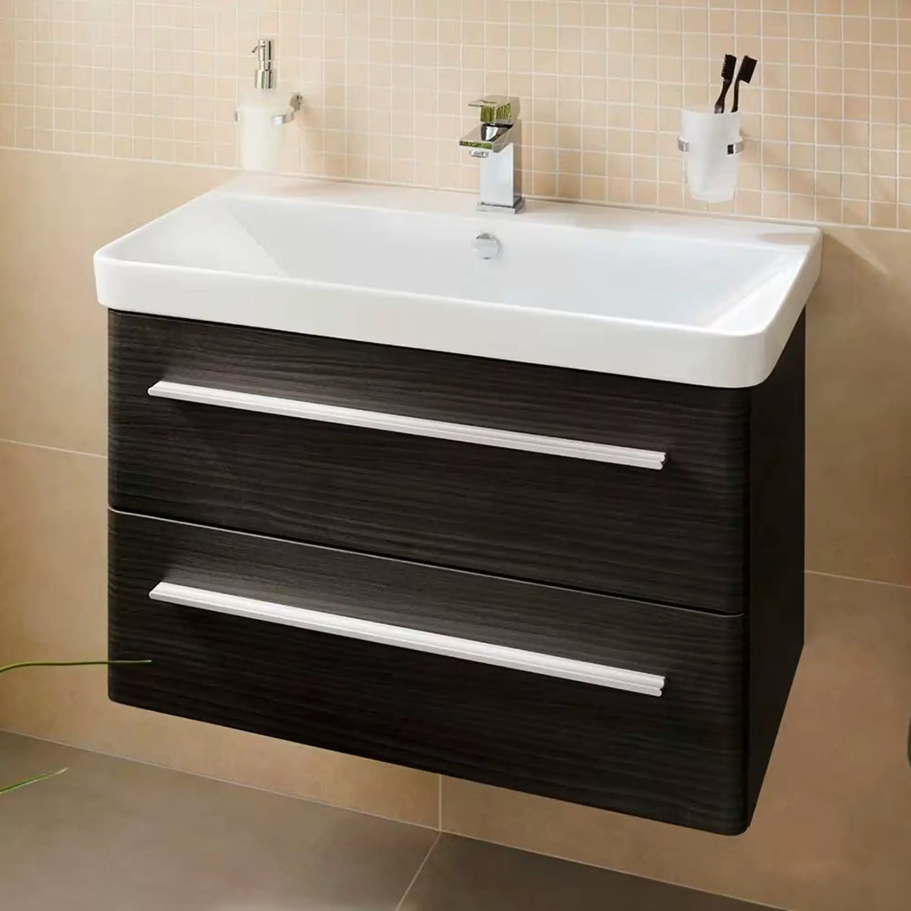 K8 Waschtisch inkl. Unterschrank | 80 cm, Dark Oak