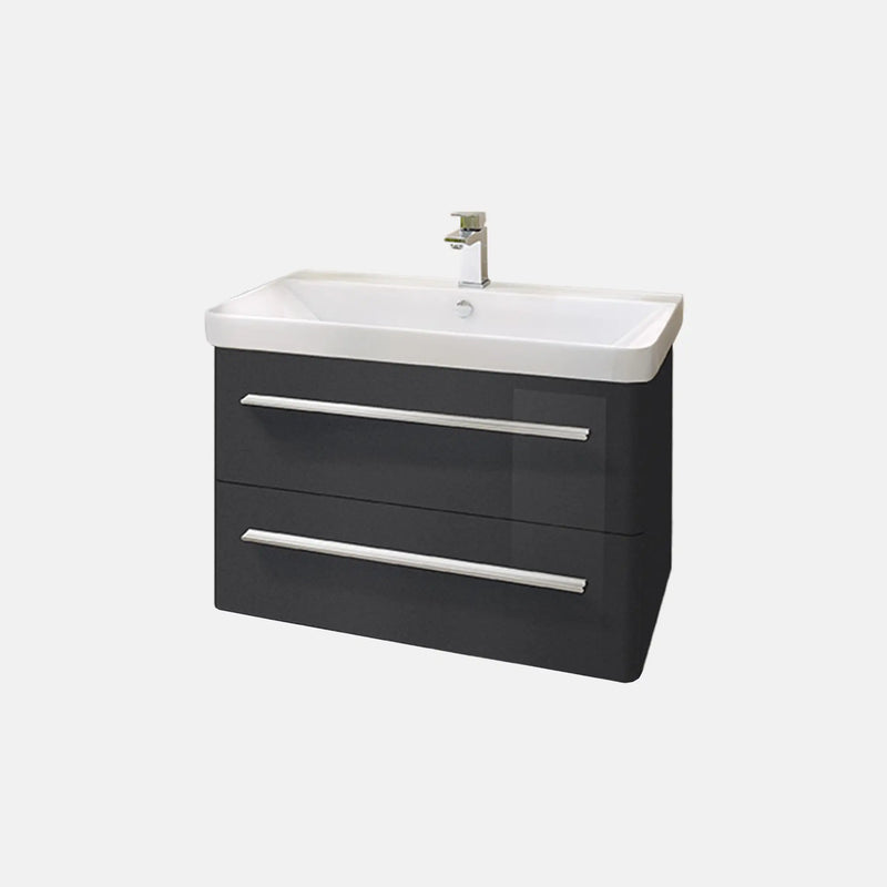 K8 Waschtisch inkl. Unterschrank | 80 cm, Grafit Hochglanz