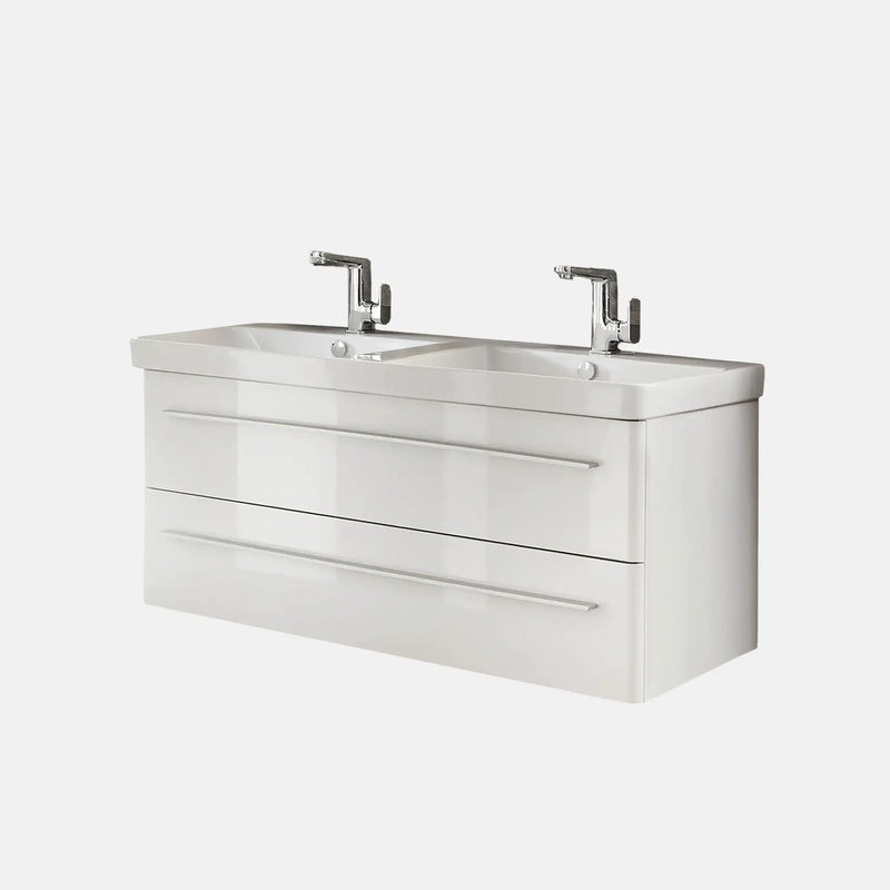 K8 Waschtisch inkl. Unterschrank | 120 cm, Weiß Hochglanz