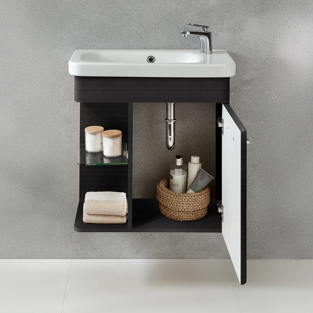 K8 Gäste Unterschrank | 55cm, Dark Oak