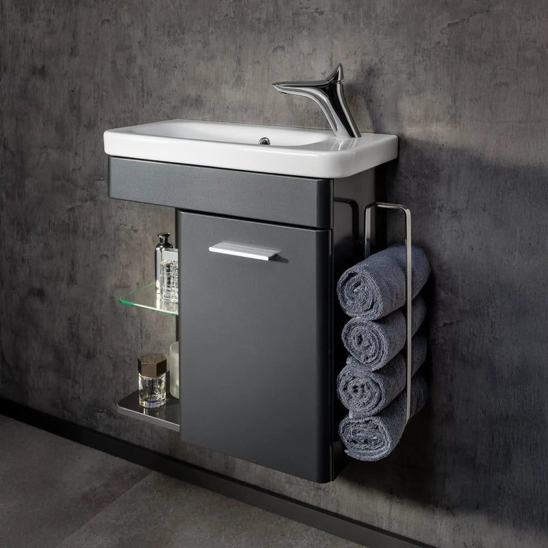 K8 Gäste Unterschrank | 55cm, Grafit Hochglanz