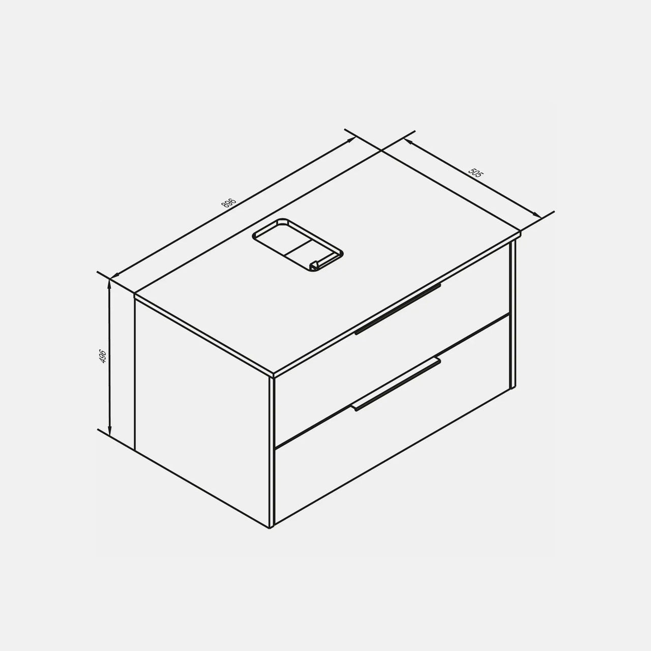 Vidro Waschtischunterschrank | 90cm