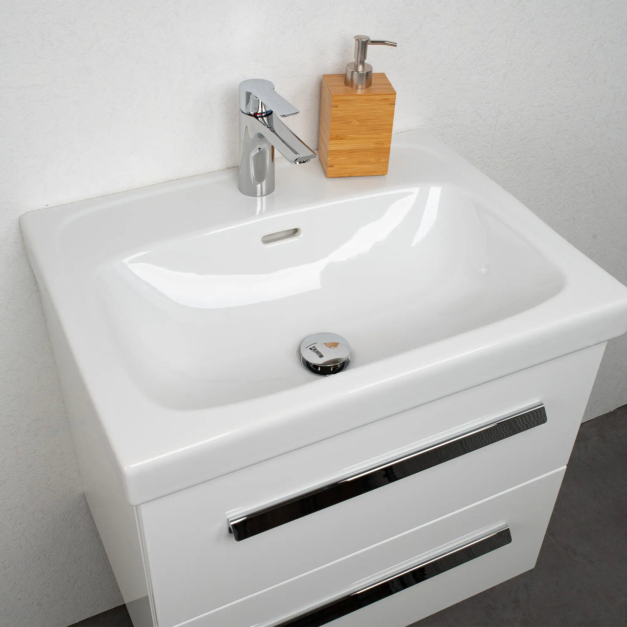 K1 Unterschrank | 59 cm, Weiß Hochglanz