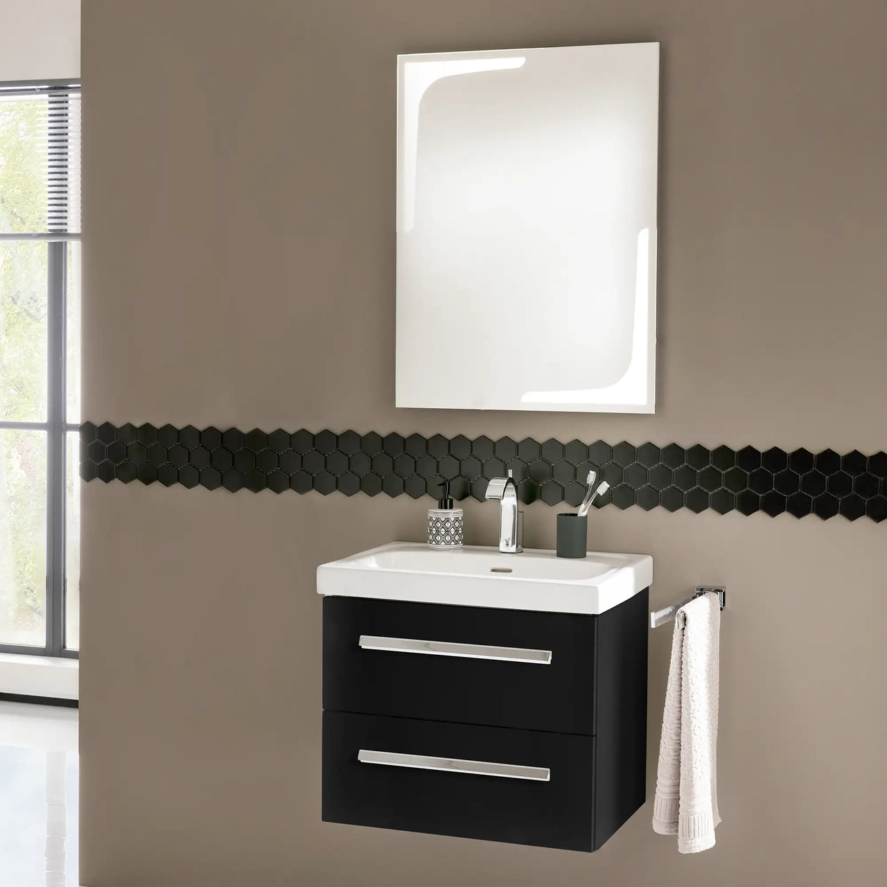 K1 Waschtisch inkl. Unterschrank | 61 cm, Grafit