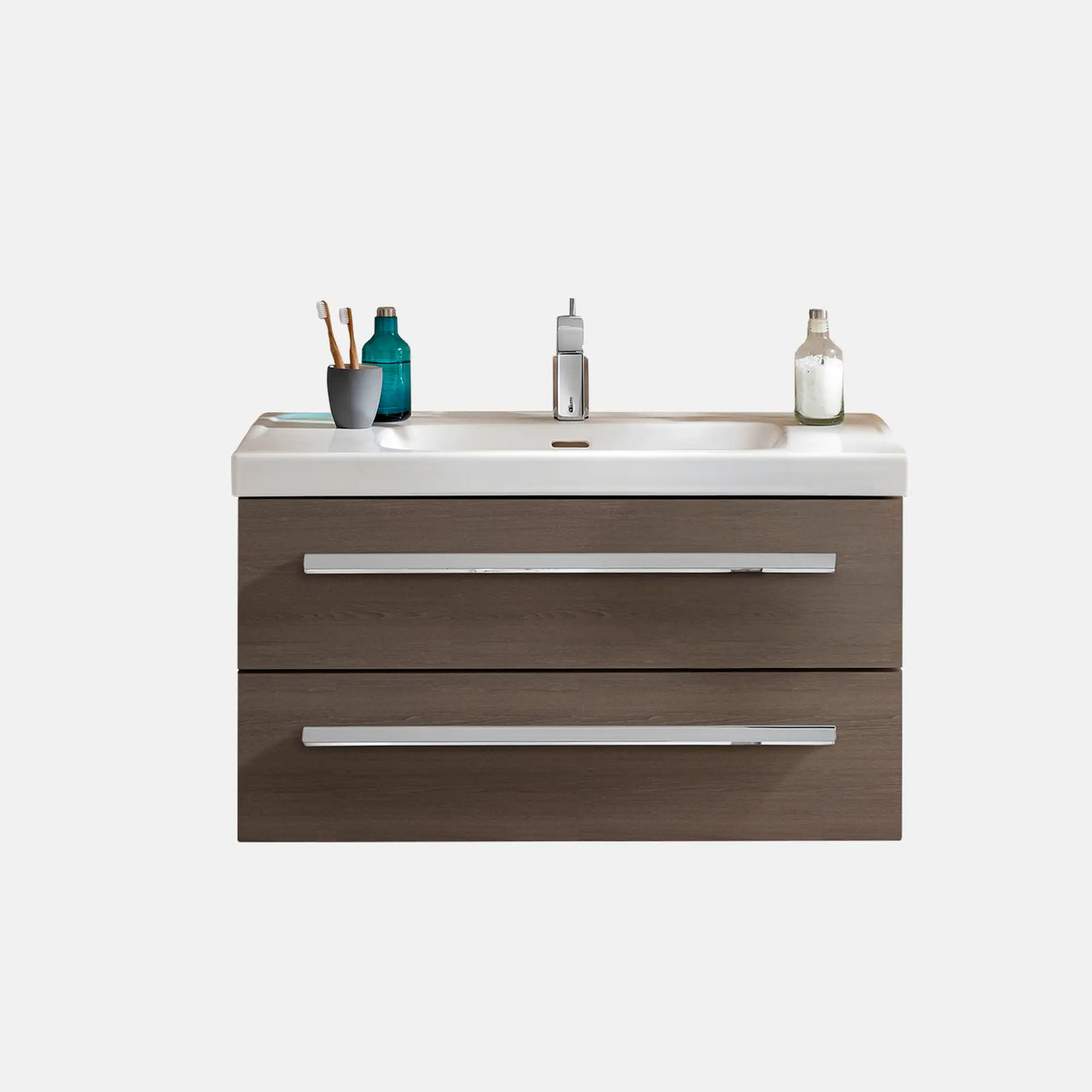 K1 Waschtisch inkl. Unterschrank | 91 cm, Eiche-Maron