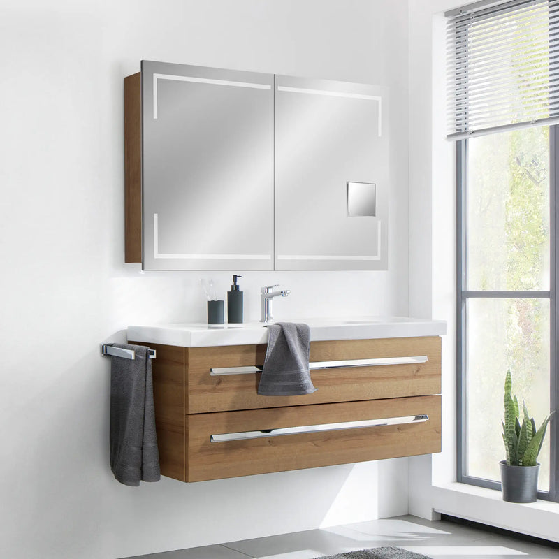 K1 Waschtisch inkl. Unterschrank | 121 cm, Berg-Eiche