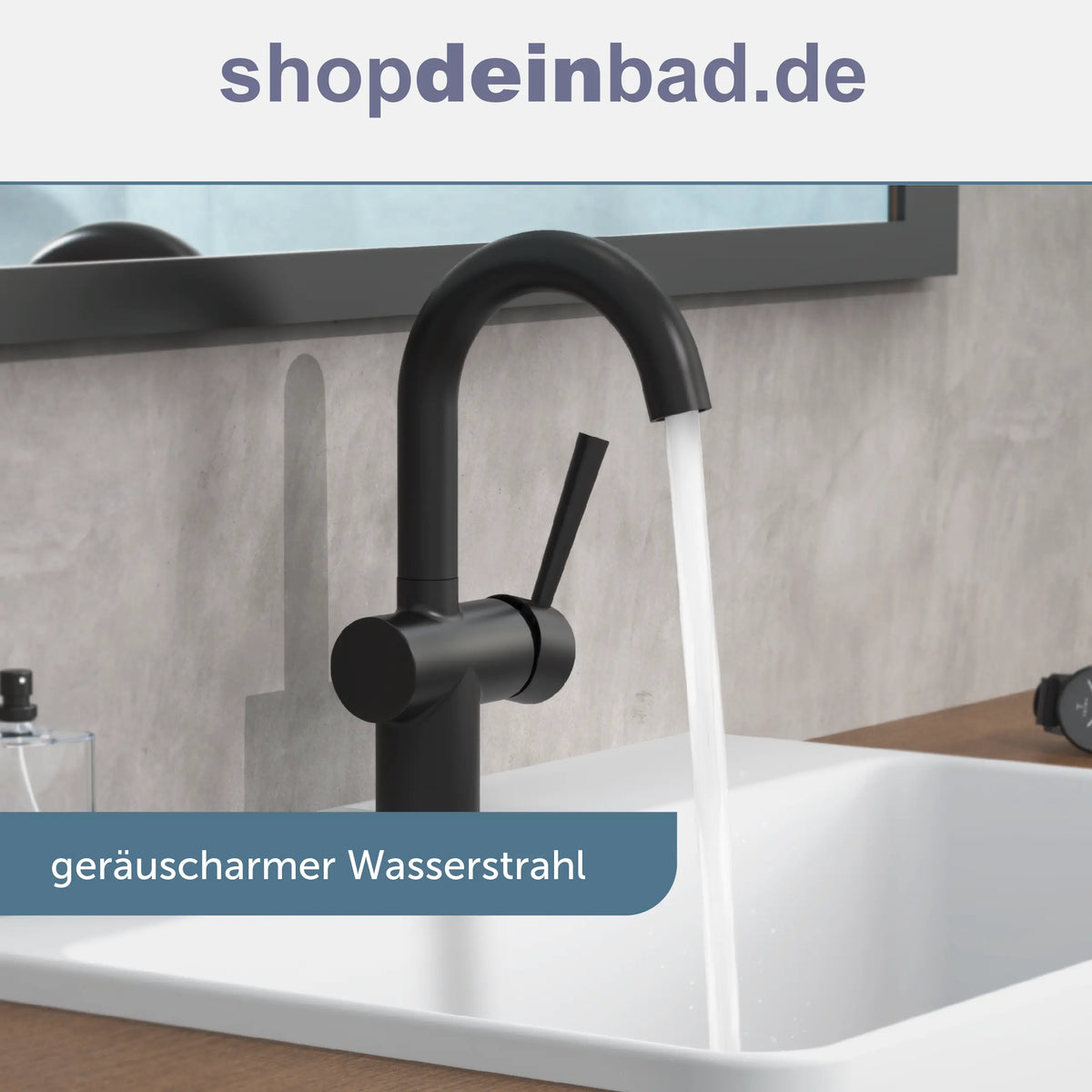 CORNWALL Waschtischarmatur, Schwarz matt