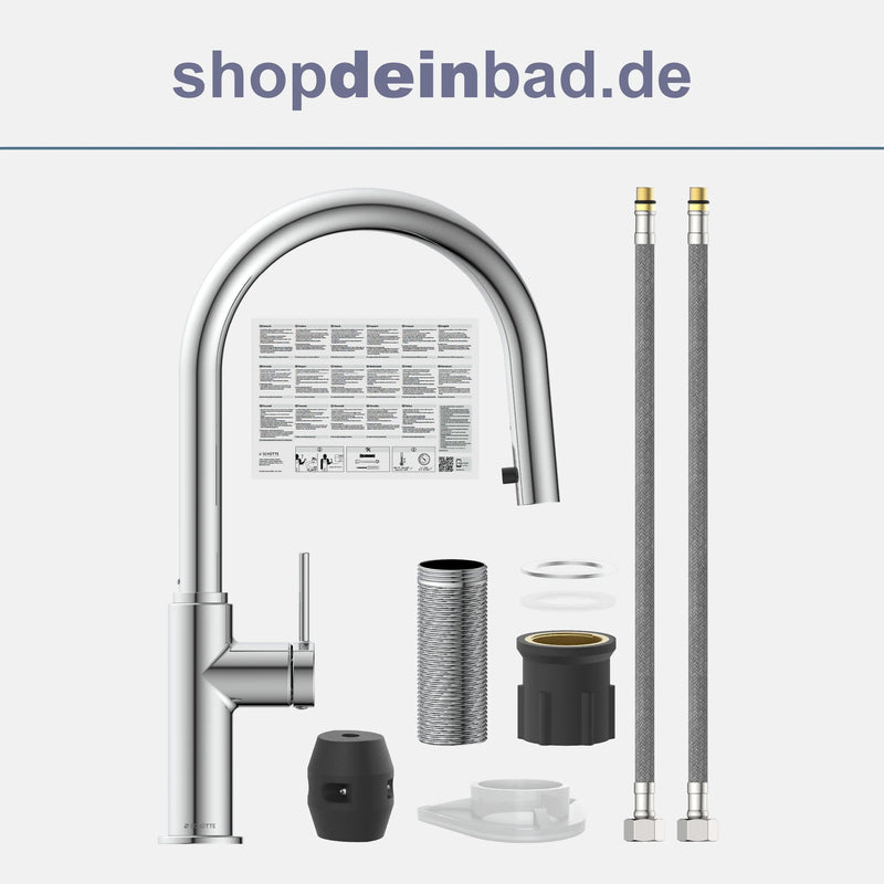 Küchenarmatur, Chrom, mit herausziehbarem Auslauf