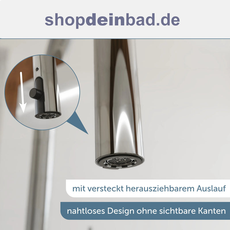 Küchenarmatur, Chrom, mit herausziehbarem Auslauf