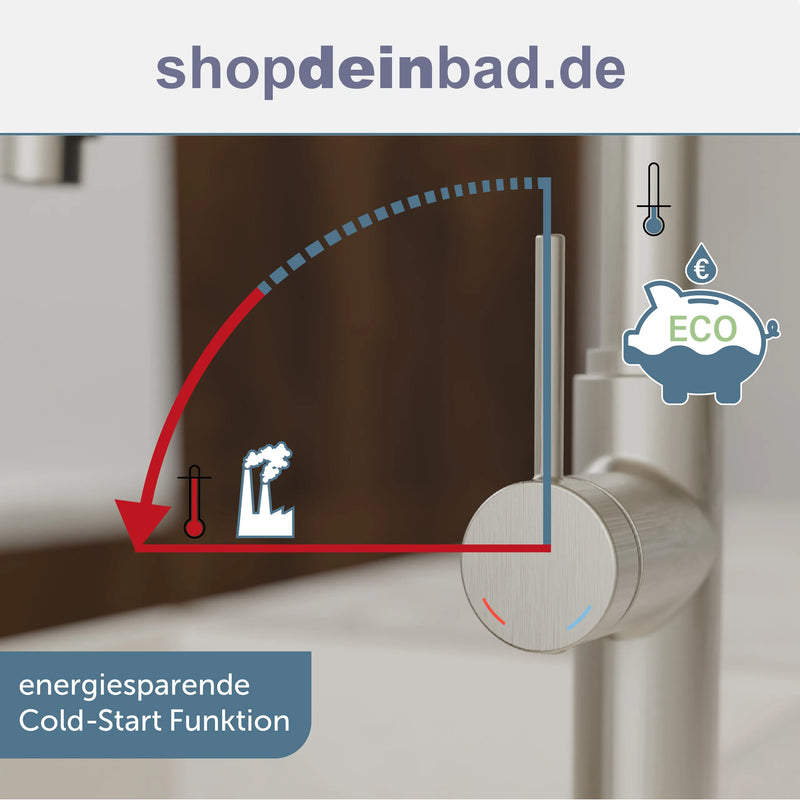 Küchenarmatur, Edelstahloptik, mit herausziehbarem Auslauf