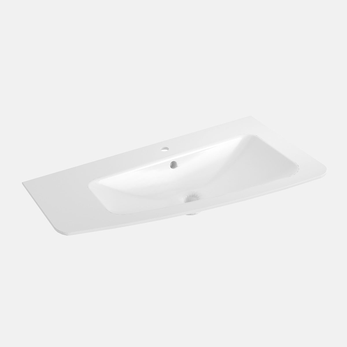 Lanzet Classico 100 cm Waschtisch links Weiß