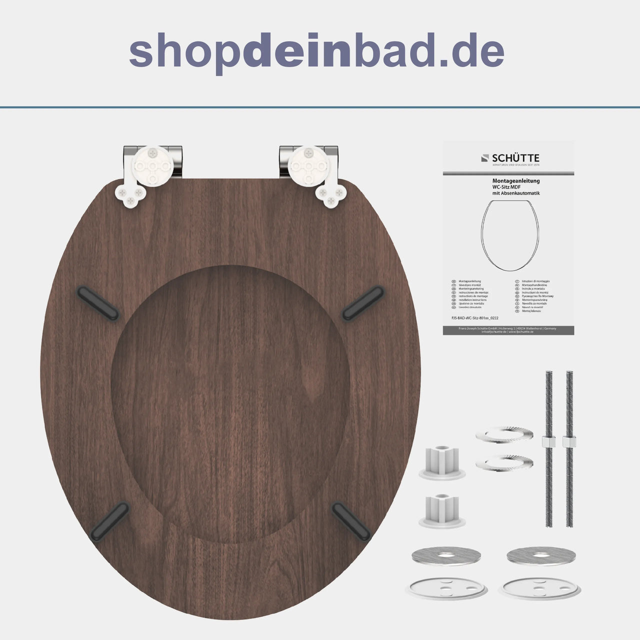 Holz WC-Sitz DARK WOOD mit Absenkautomatik