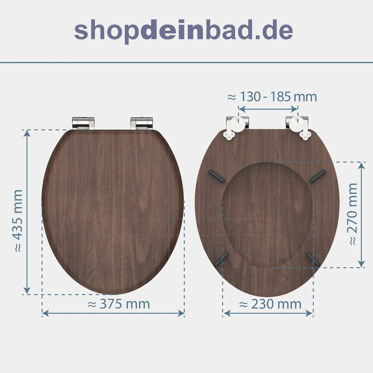 Holz WC-Sitz DARK WOOD mit Absenkautomatik