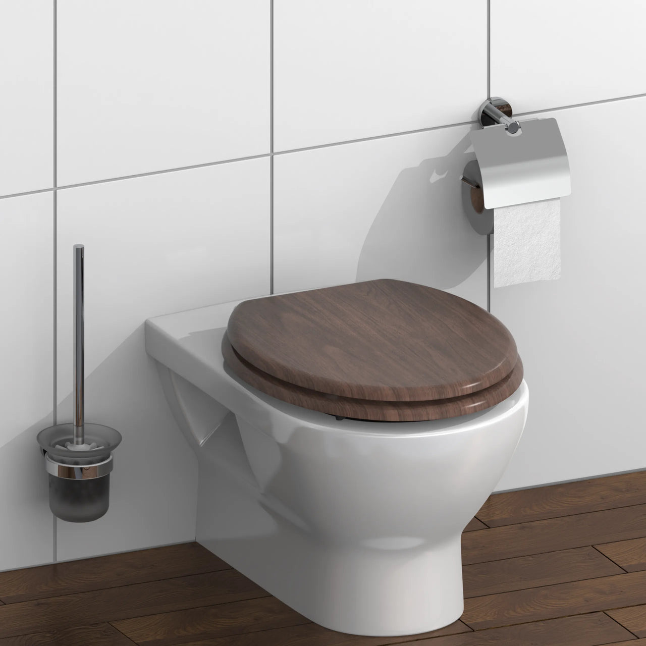 Holz WC-Sitz DARK WOOD mit Absenkautomatik