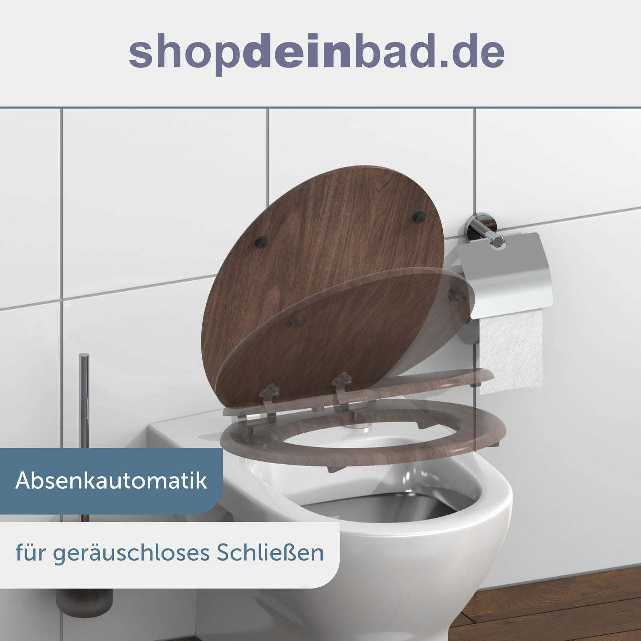Holz WC-Sitz DARK WOOD mit Absenkautomatik