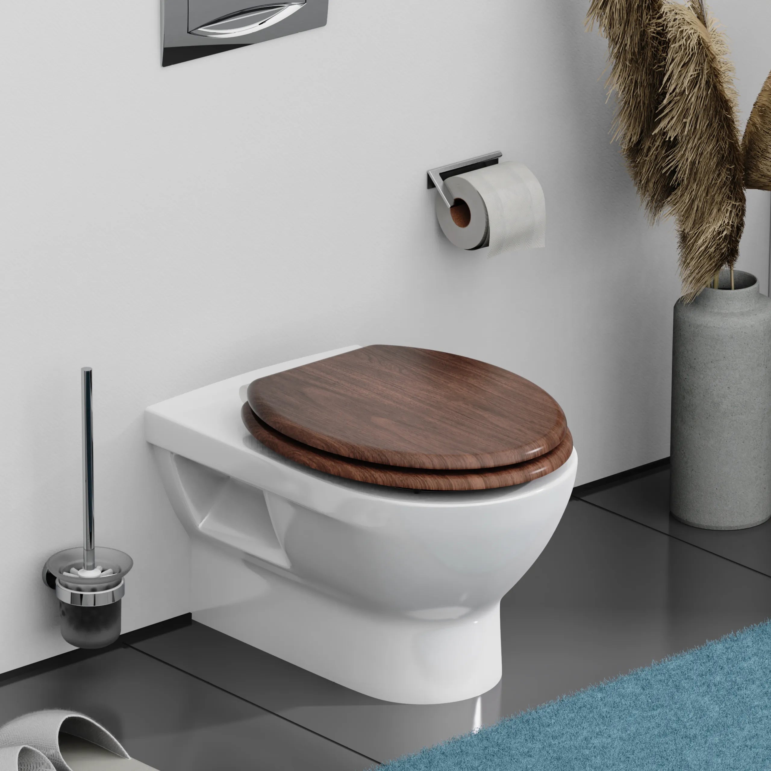 Holz WC-Sitz DARK WOOD mit Absenkautomatik