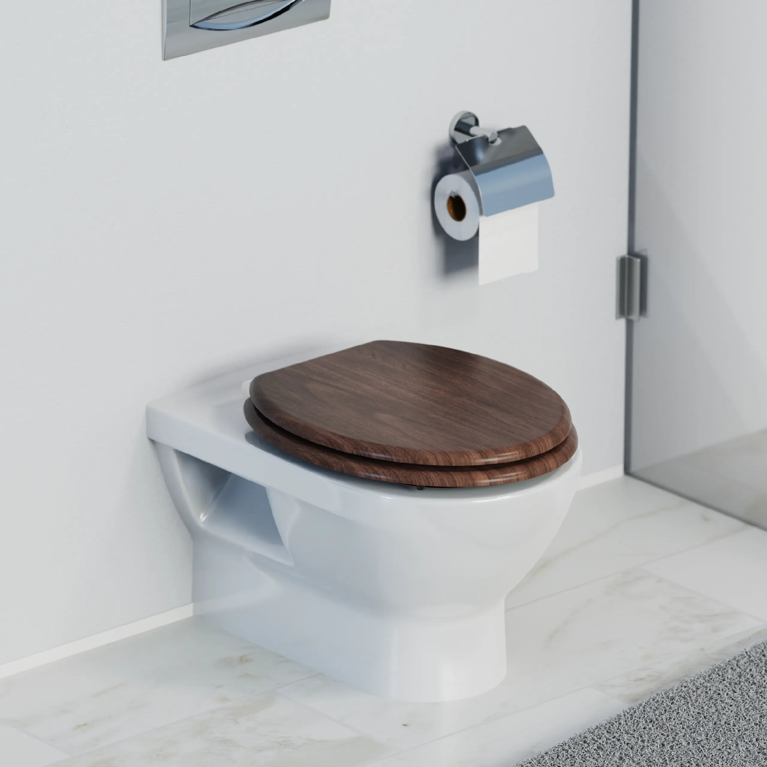Holz WC-Sitz DARK WOOD mit Absenkautomatik
