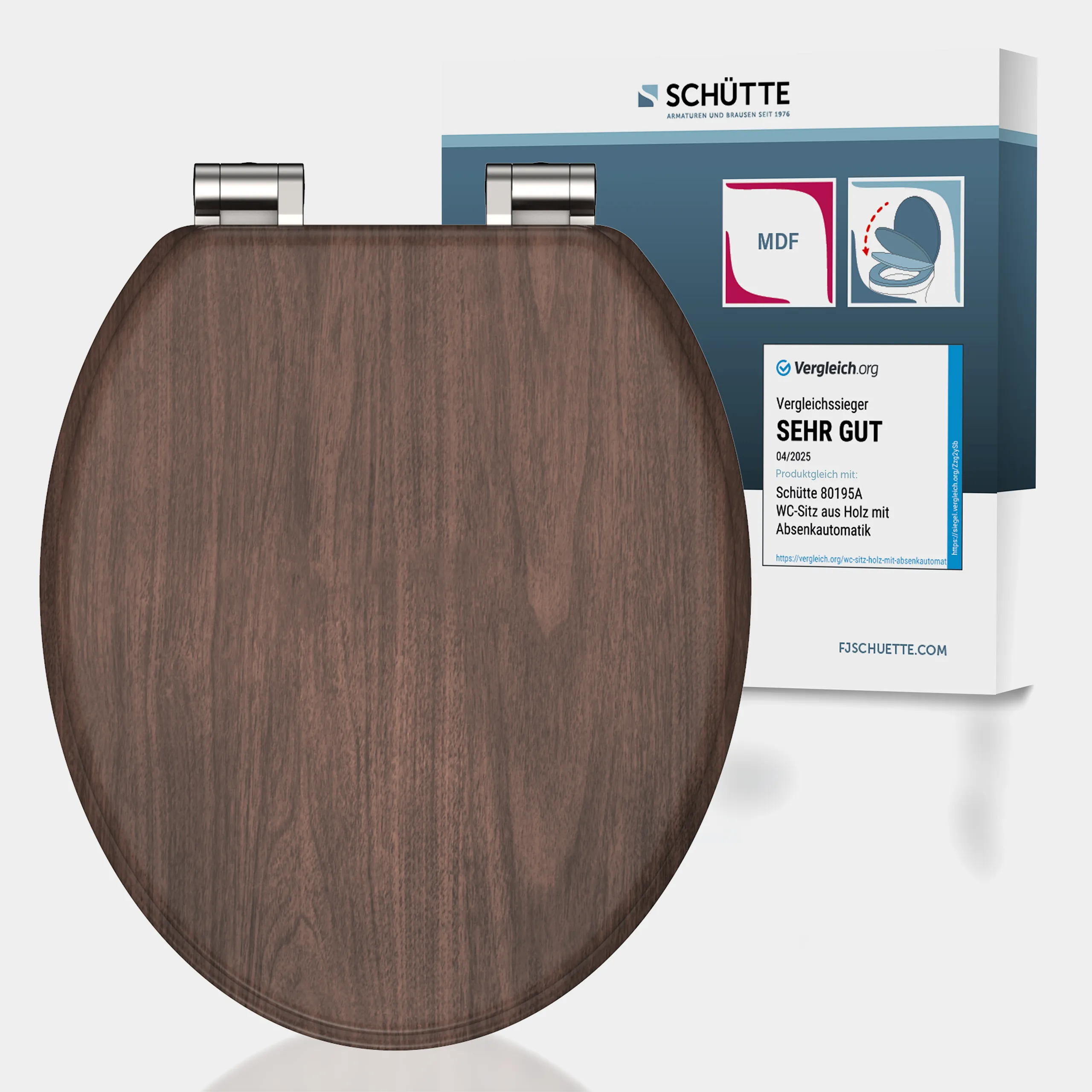 Holz WC-Sitz DARK WOOD mit Absenkautomatik
