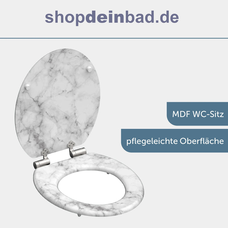 Holz WC-Sitz MARMOR STONE mit Absenkautomatik