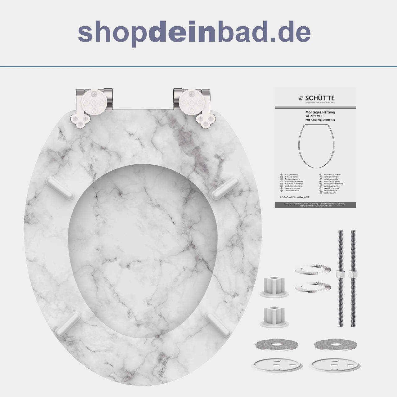 Holz WC-Sitz MARMOR STONE mit Absenkautomatik