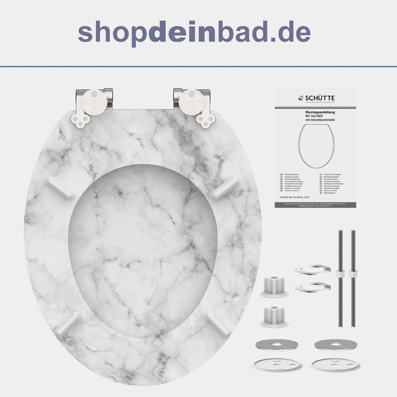 Holz WC-Sitz MARMOR STONE mit Absenkautomatik