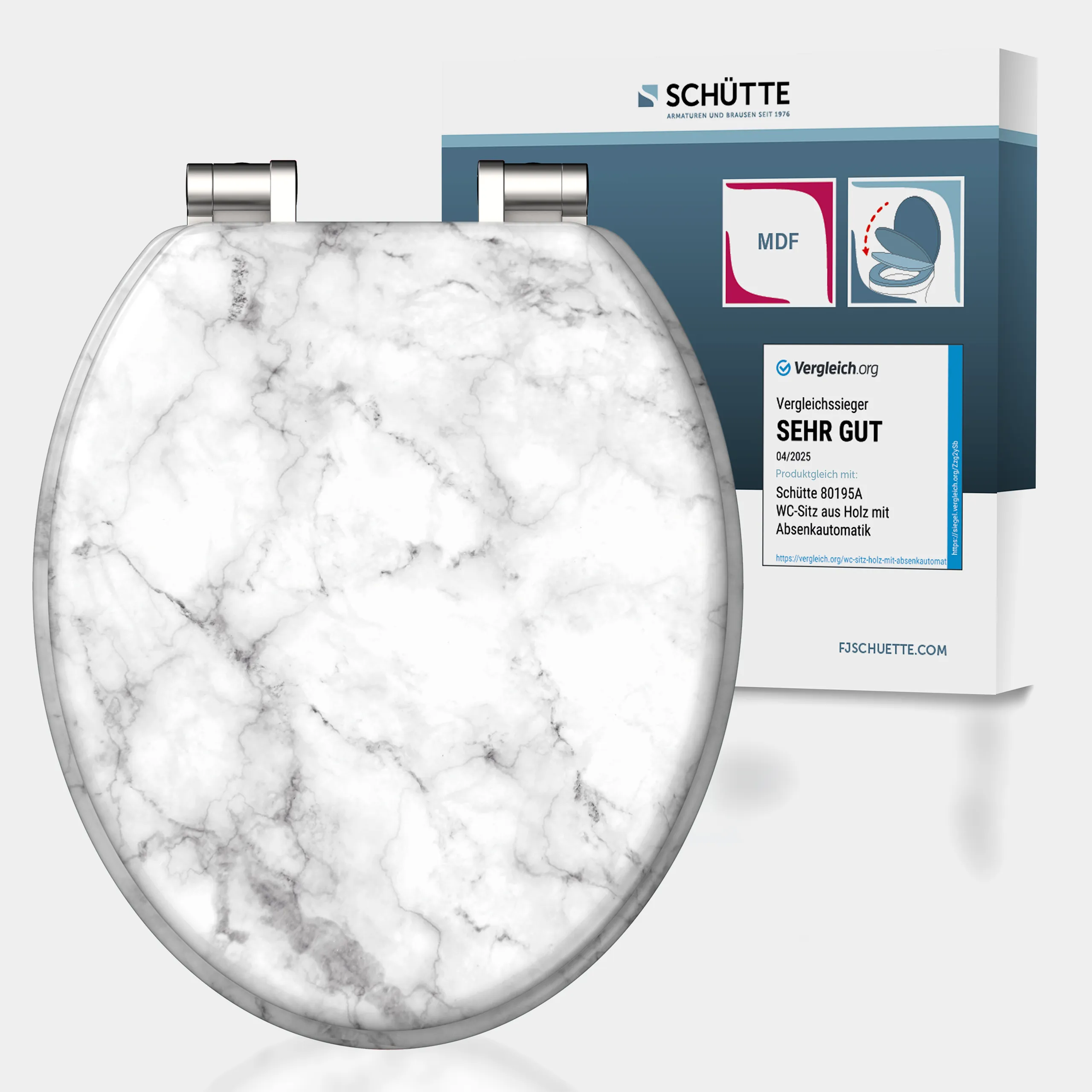 Holz WC-Sitz MARMOR STONE mit Absenkautomatik