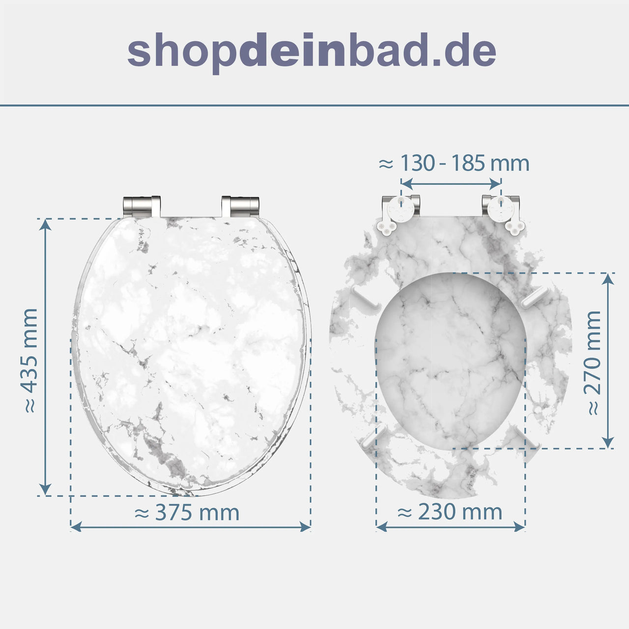 Holz WC-Sitz MARMOR STONE mit Absenkautomatik
