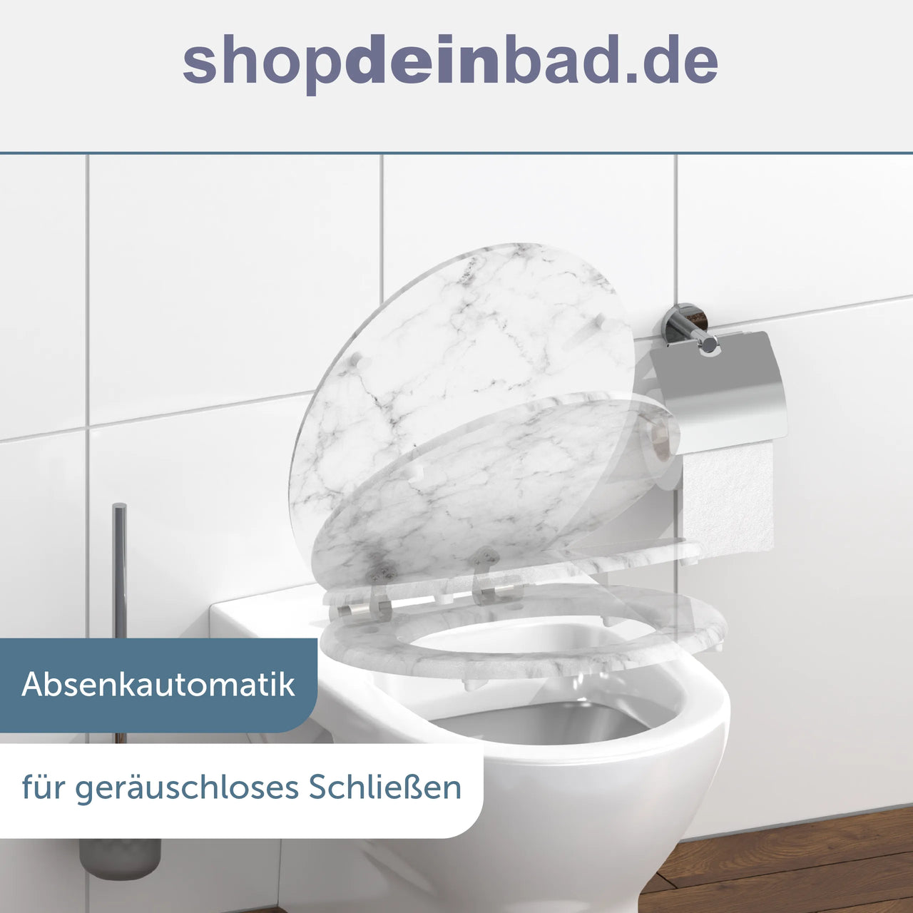 Holz WC-Sitz MARMOR STONE mit Absenkautomatik