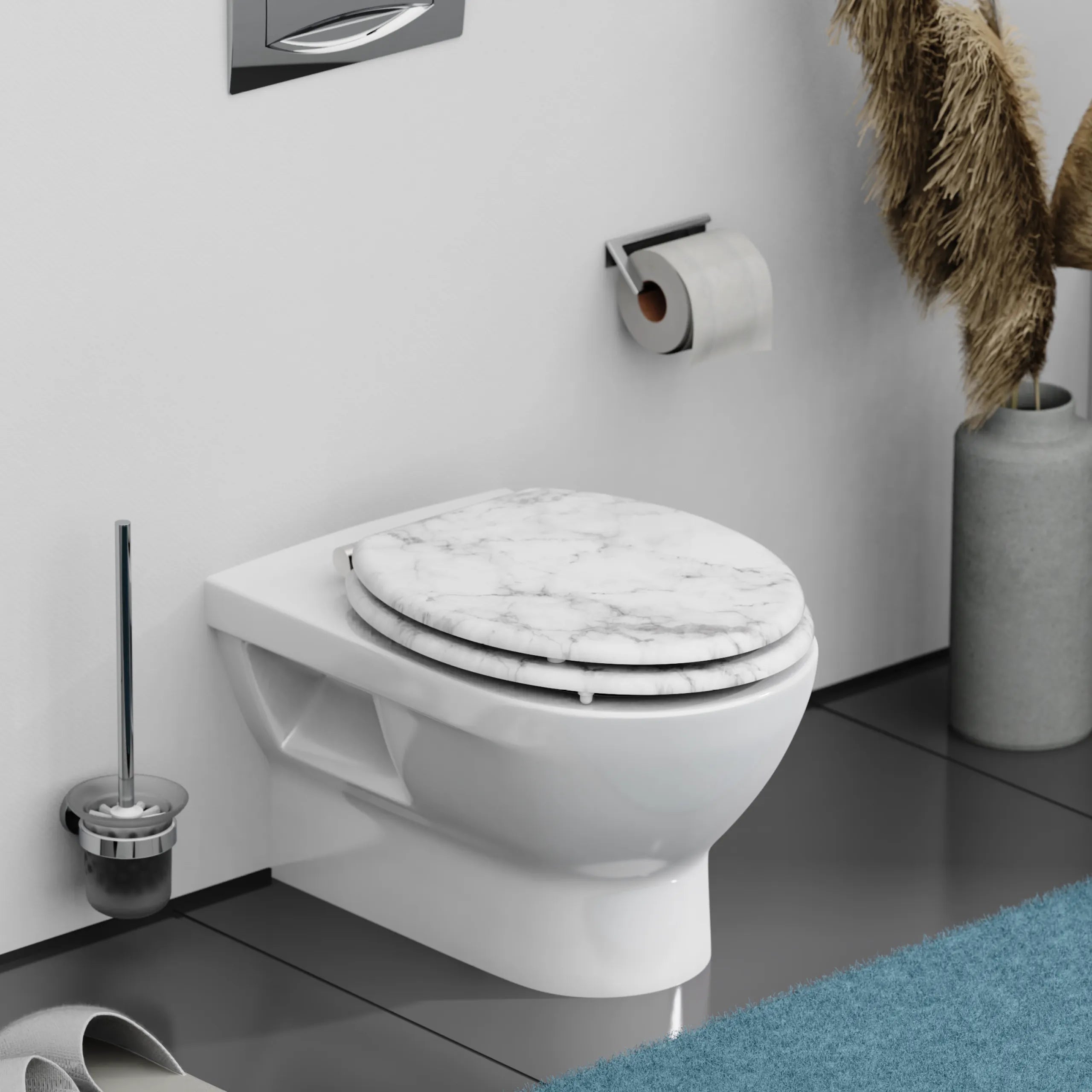 Holz WC-Sitz MARMOR STONE mit Absenkautomatik