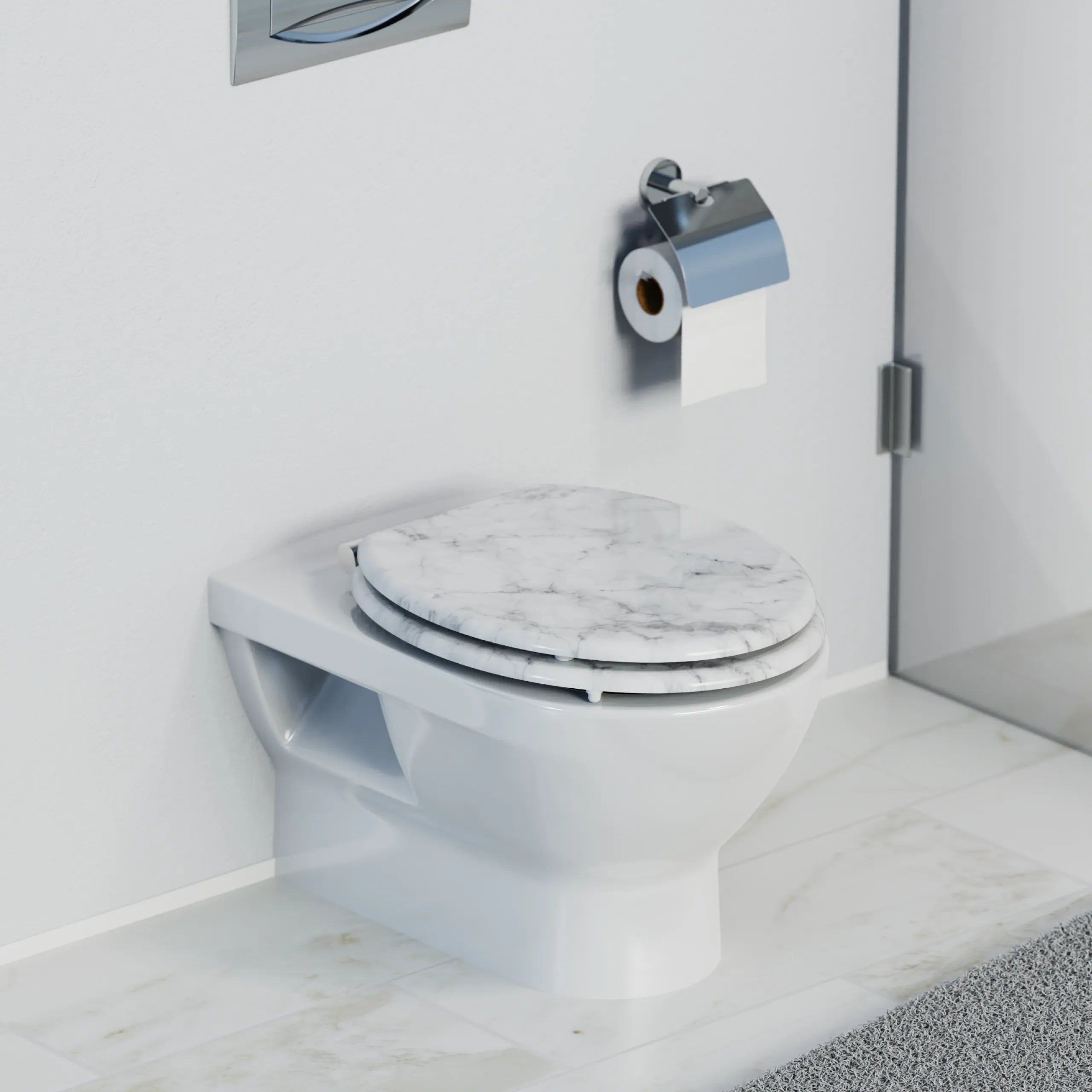 Holz WC-Sitz MARMOR STONE mit Absenkautomatik
