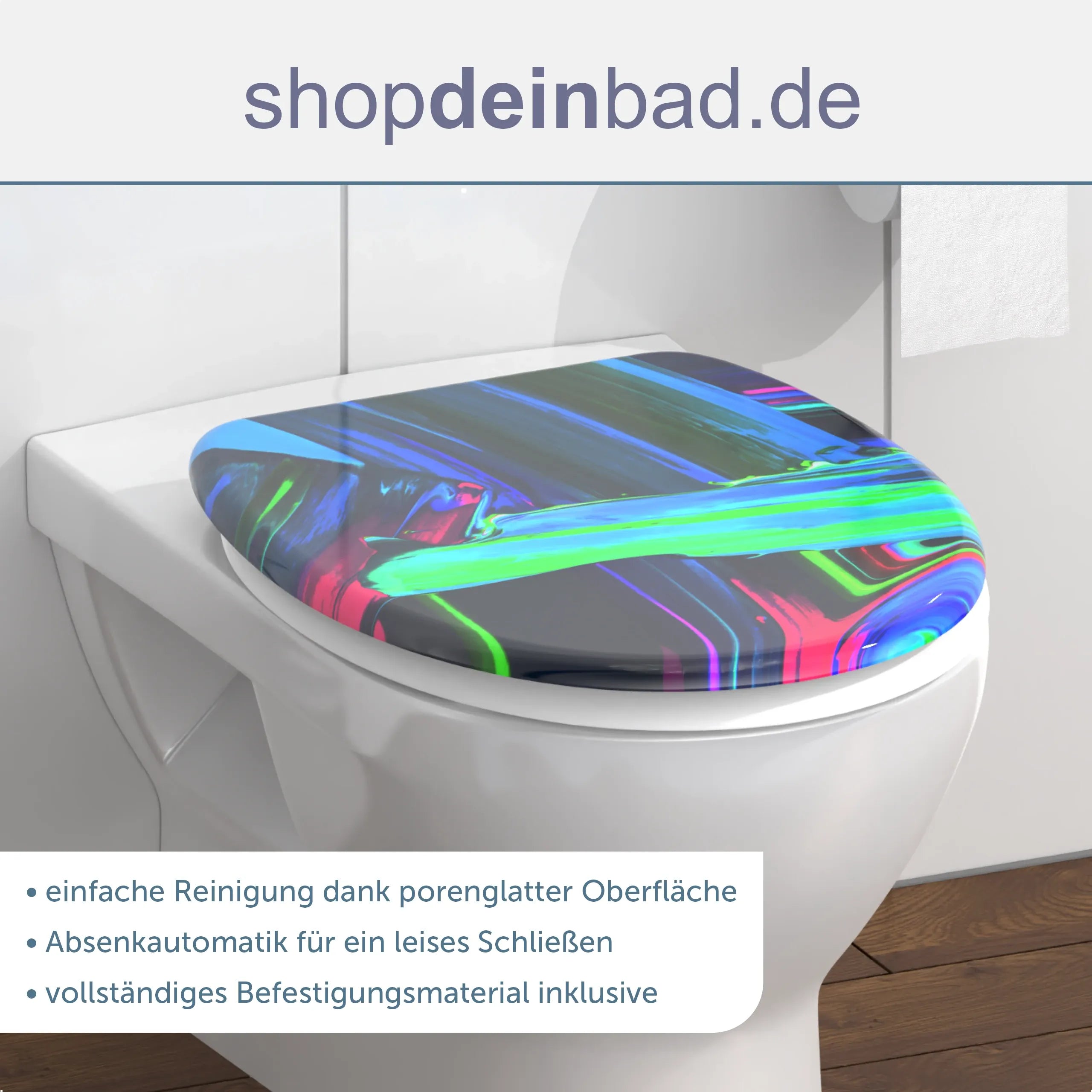 WC-Sitz, NEON PAINT, mit Absenkautomatik