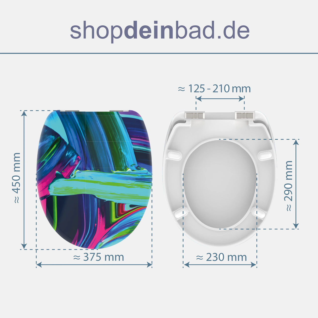 WC-Sitz, NEON PAINT, mit Absenkautomatik
