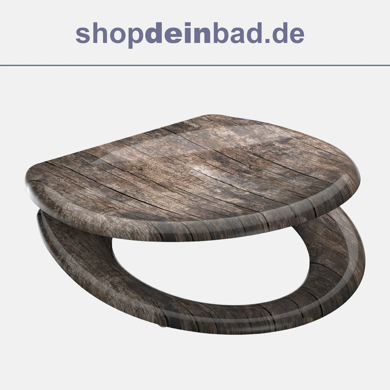 WC-Sitz OLD WOOD mit Absenkautomatik und Schnellverschluss