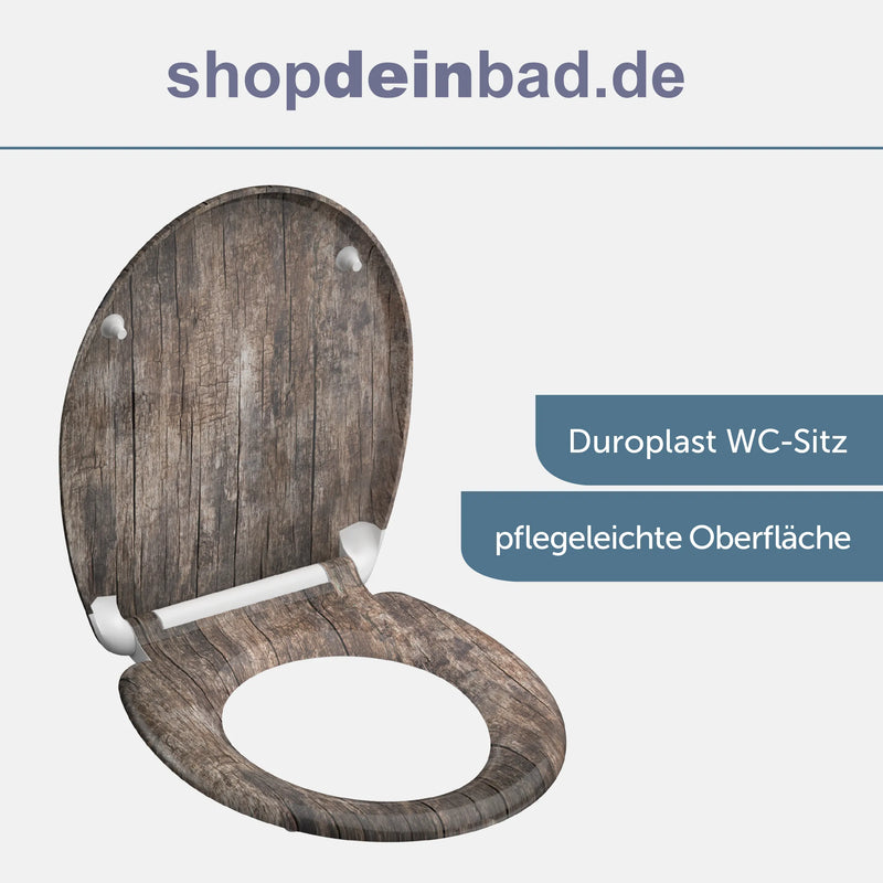 WC-Sitz OLD WOOD mit Absenkautomatik und Schnellverschluss