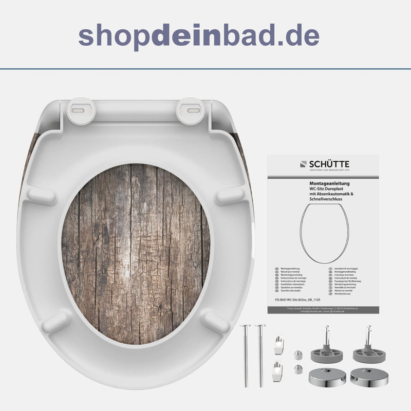 WC-Sitz OLD WOOD mit Absenkautomatik und Schnellverschluss