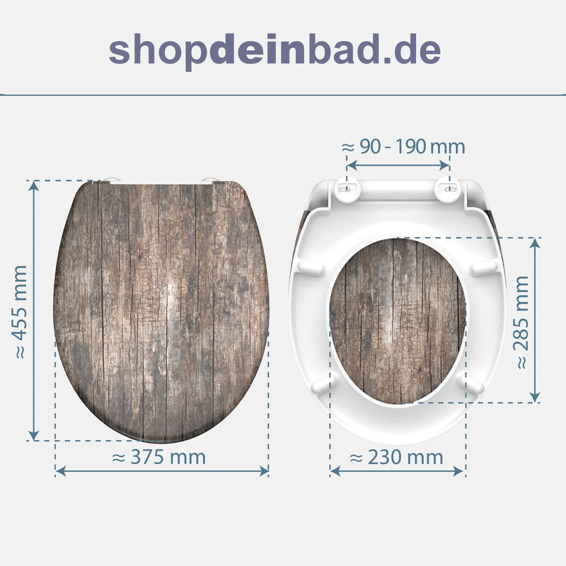 WC-Sitz OLD WOOD mit Absenkautomatik und Schnellverschluss
