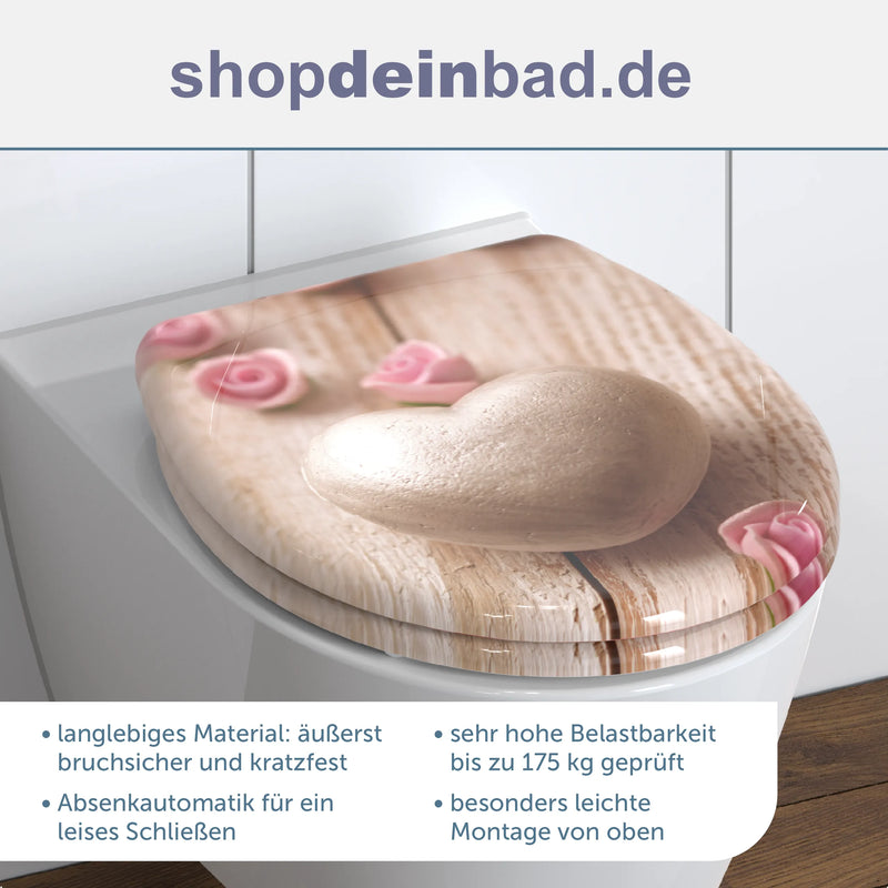 WC-Sitz ROMANTIC mit Absenkautomatik und Schnellverschluss