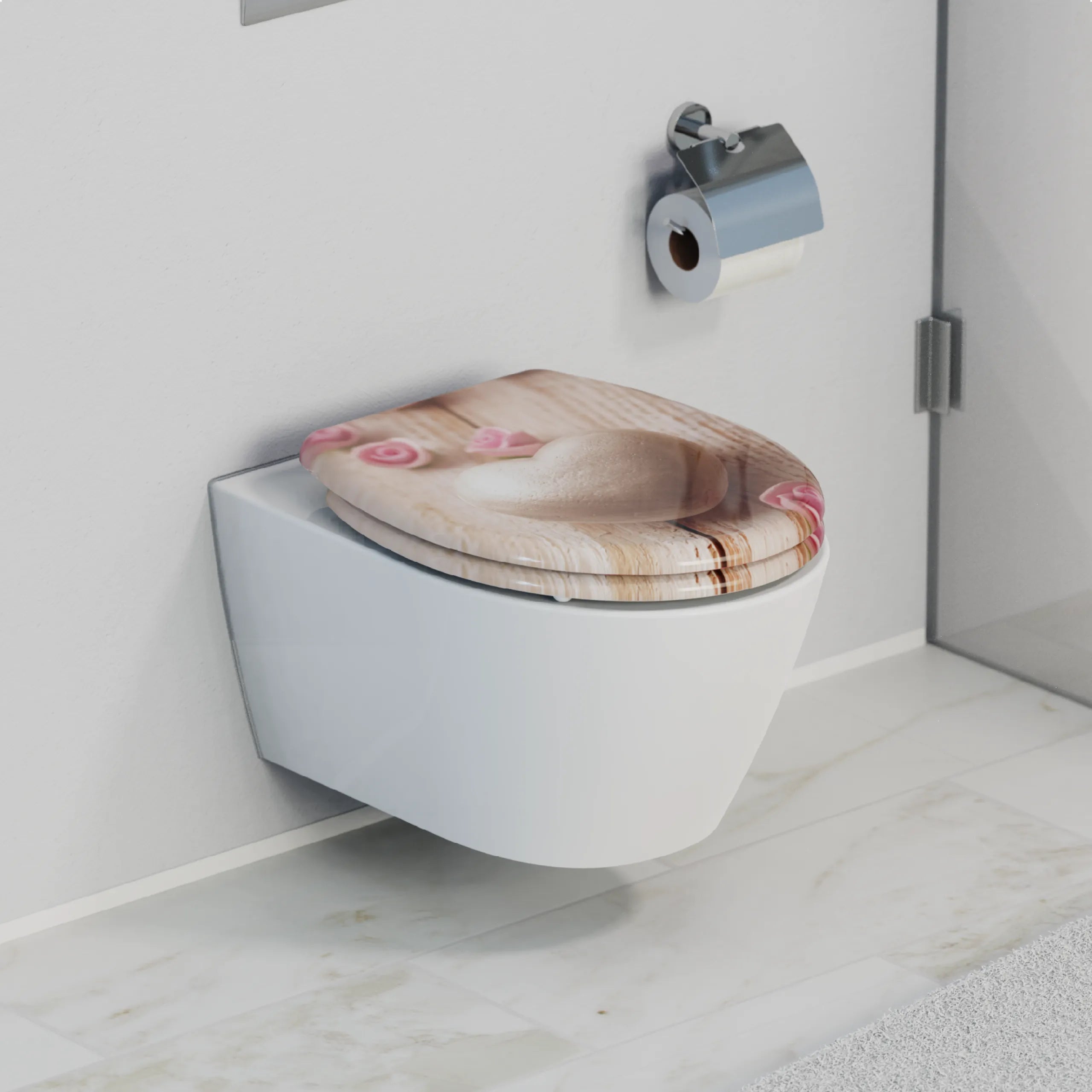 WC-Sitz ROMANTIC mit Absenkautomatik und Schnellverschluss