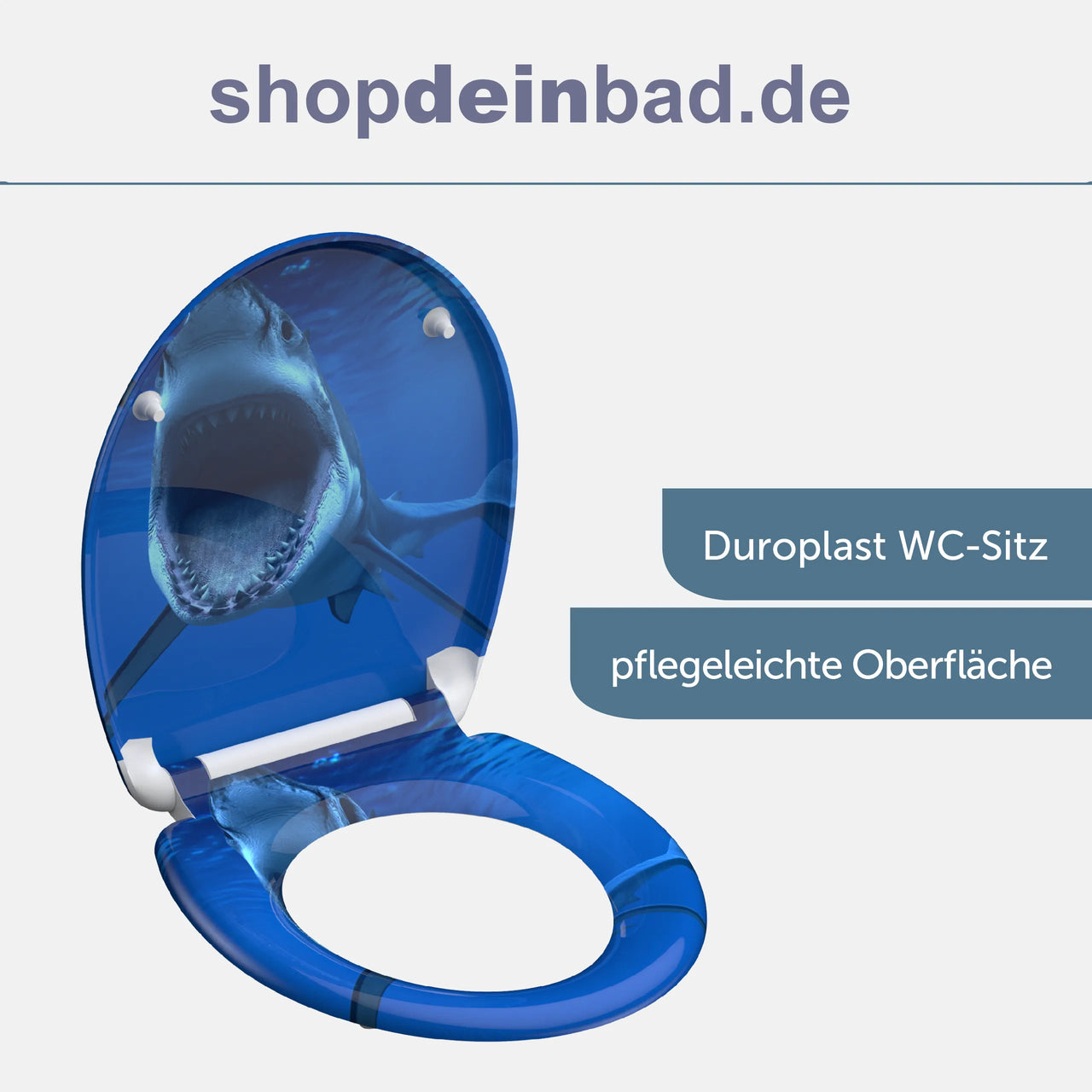 WC-Sitz SHARK mit Absenkautomatik und Schnellverschluss