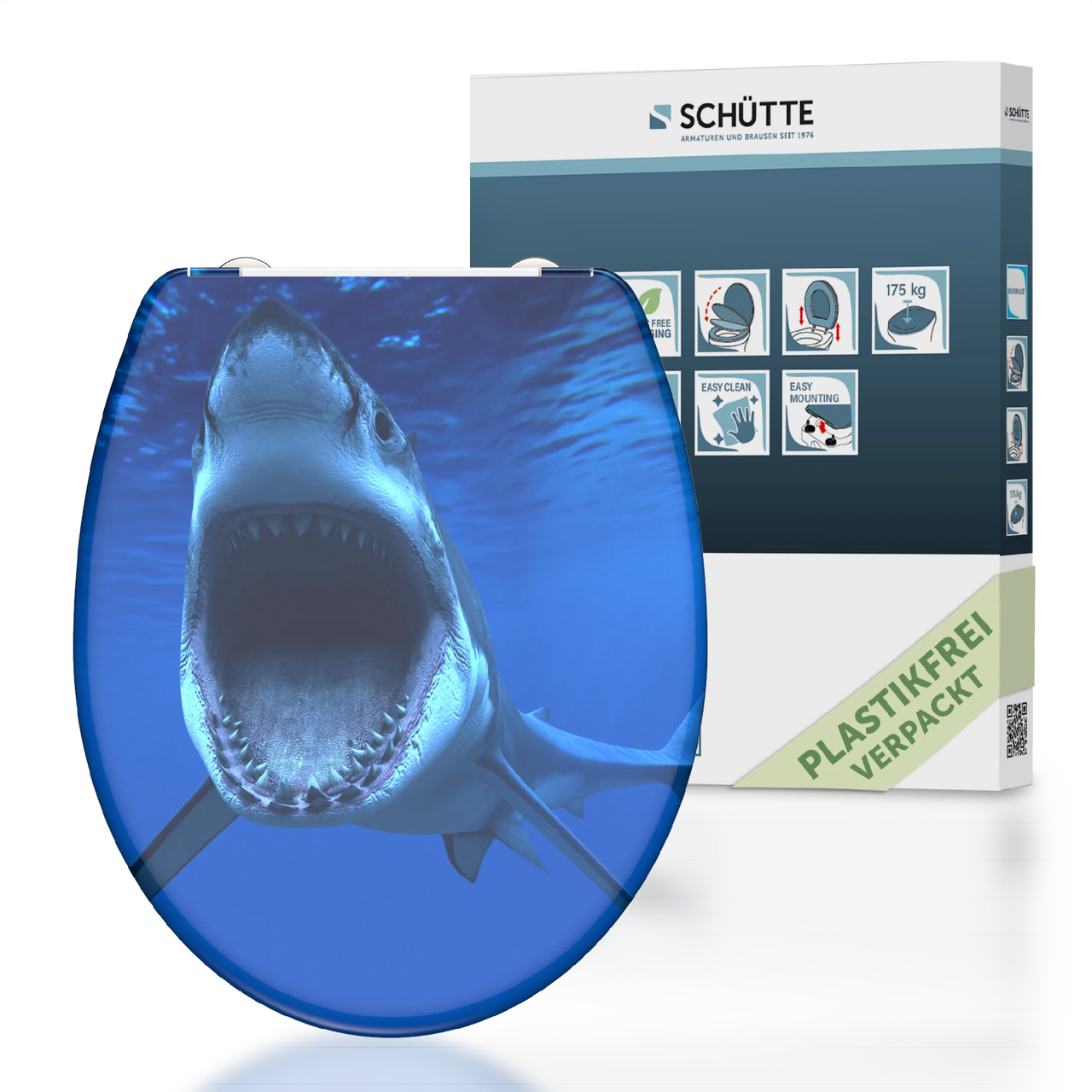 WC-Sitz SHARK mit Absenkautomatik und Schnellverschluss